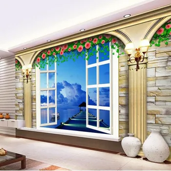 beibehang 3d мраморная колонна фрески Европа ТВ фон кирпичные обои гостиная спальня фрески фотообои papel pintado