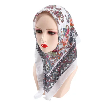 квадратный Шарф 70*70 см для женщин, Дизайнерская повязка на голову в виде Хиджаба, Мусульманский платок, Бандана, летняя шаль, платки, Шарп