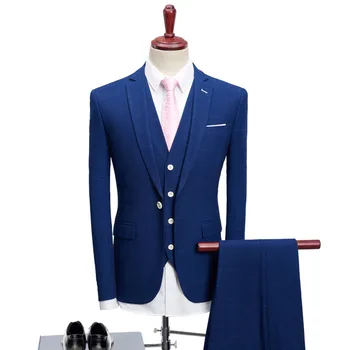 Сшитое на заказ Свадебное платье Жениха, Блейзер, брюки, деловые Классические брюки высокого класса SA05-85599